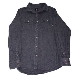 Vans Off The Wall Button Up Shirt Long Sleeve Charcoal Gray Men's Small Flannel